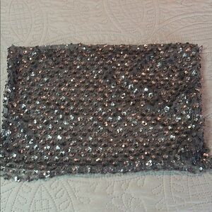 Silver Sequin Tube Top